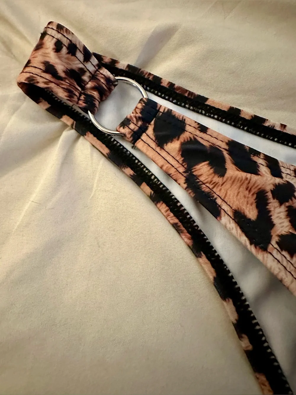🌴 Leopard Print Bikini XL Ring Detail Sexy Resort Swimwear Beach Vacation